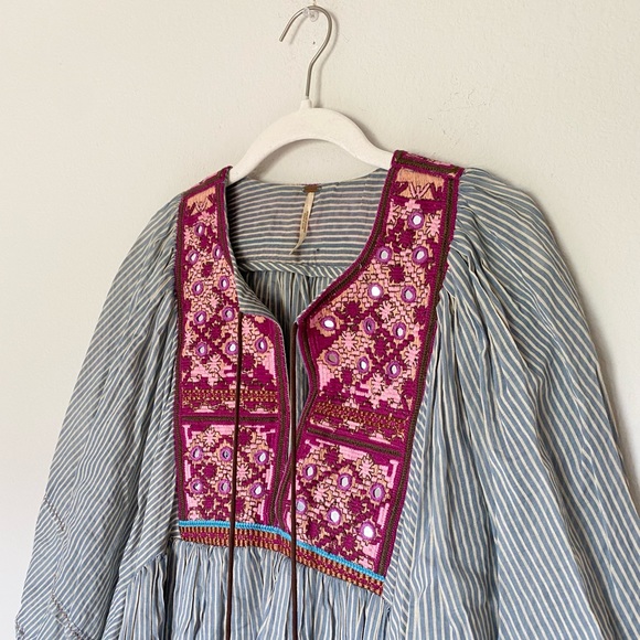 Free People Tangier Embroidered Stripe Tunic - Picture 5 of 11
